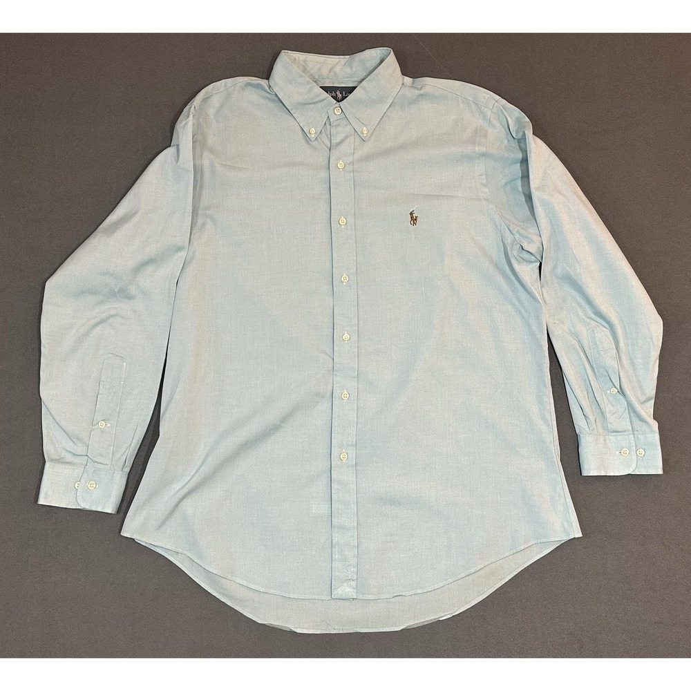 Vintage Ralph Lauren Shirt Long Sleeve Mens Custom Fit Pony Size 16 1/2 32/33
